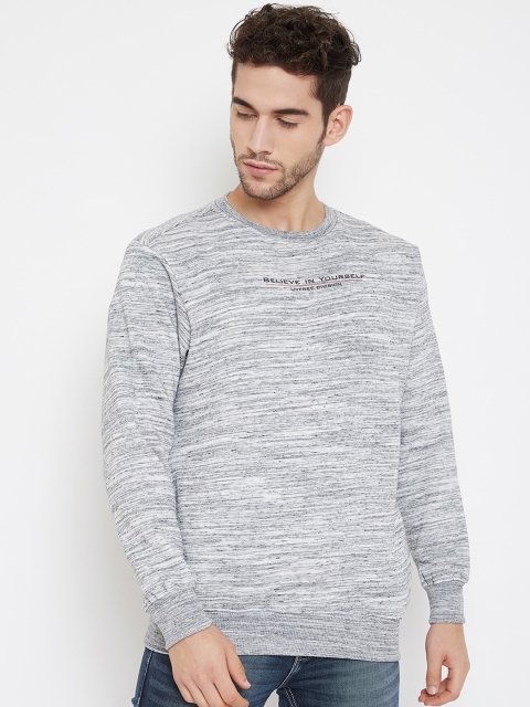 

NEVA Men Grey Melange Solid Sweatshirt