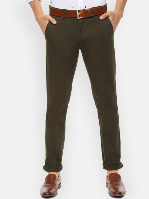 

Van Heusen Sport Men Olive Green Slim Fit Solid Regular Trousers