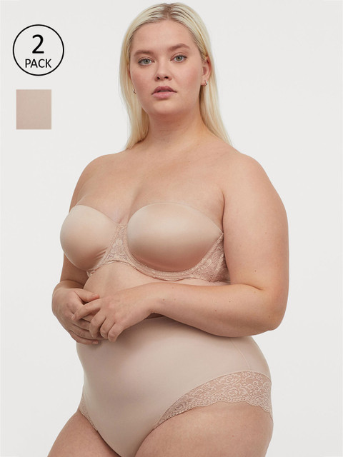 

H&M+ Women Beige 2-Pack Shaping Briefs