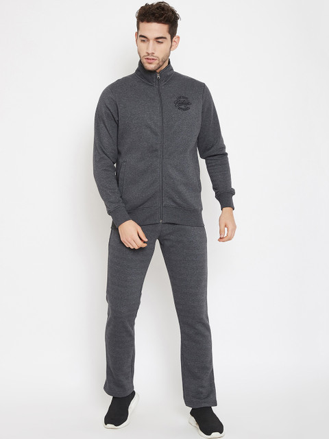 

NEVA Men Grey Solid Tracksuit