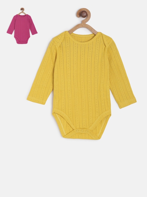 

MINI KLUB Girls Pack of 2 Bodysuits, Yellow
