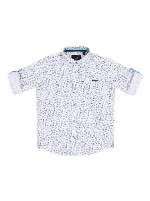 

URBAN SCOTTISH Boys White Regular Fit Floral Printed Casual Shirt