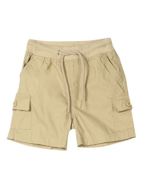 

Donuts Boys Beige Solid Regular Fit Cargo Shorts