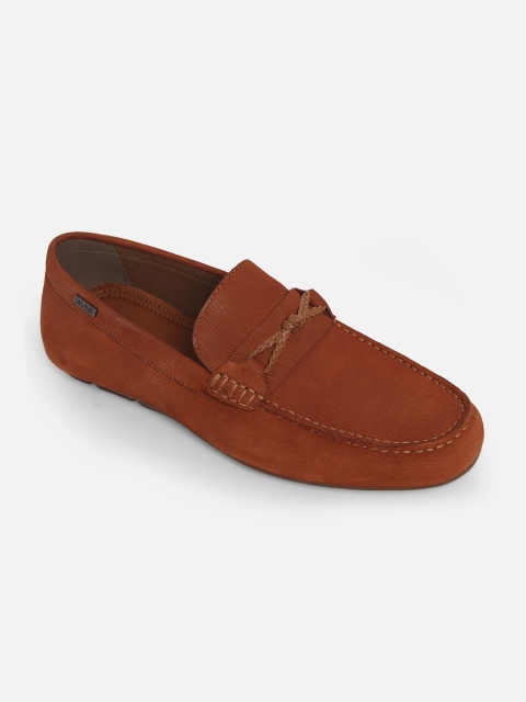 

ALDO Men Tan Brown Solid Leather Loafers