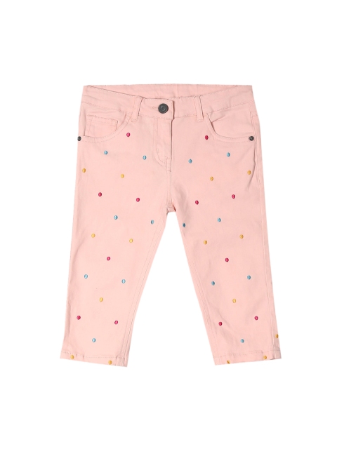 

Cherokee Girls Pink Regular Fit Mid-Rise Clean Look Stretchable Cropped Jeans