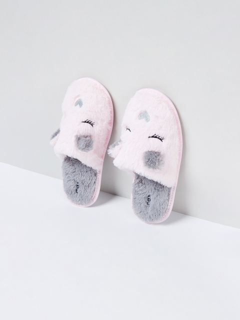 

max Women Pink Self Design Room Slippers