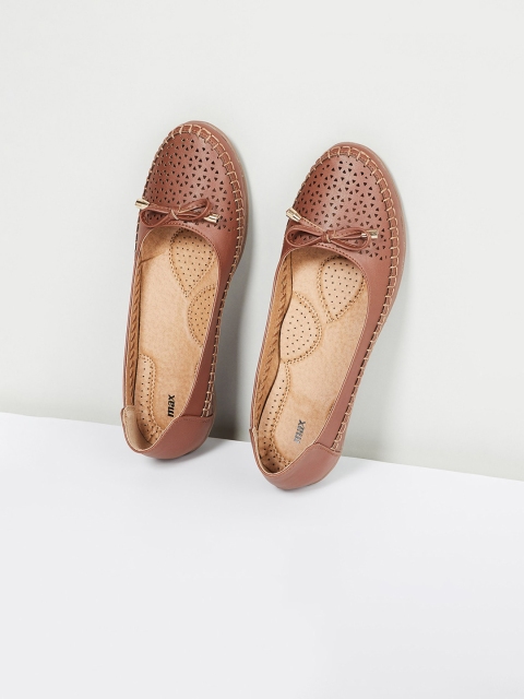 

max Women Tan Brown Solid Ballerinas