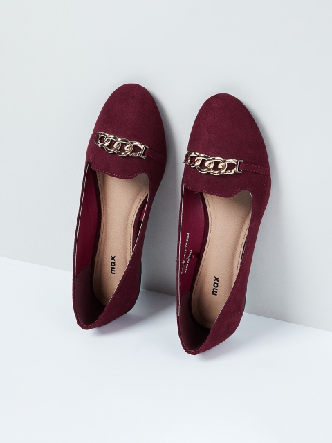 

max Women Burgundy Solid Ballerinas