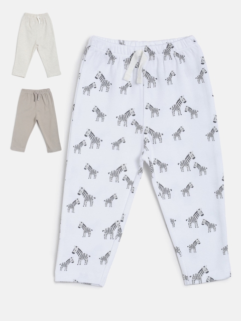 

MINI KLUB Girls Pack Of 3 Printed Track Pants, White