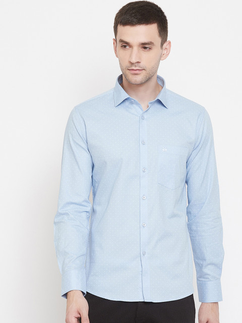 

Crimsoune Club Men Blue & Off-White Slim Fit Printed Casual Shirt