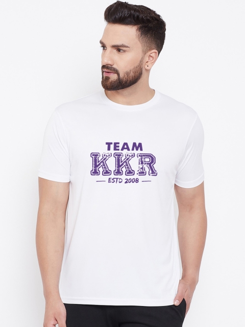

wesquare Men White KKR Printed Round Neck T-shirt
