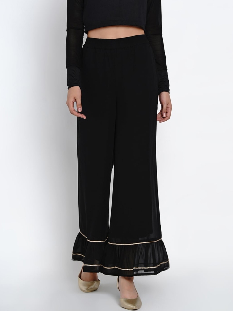 

Texco Women Black Regular Fit Solid Parallel Trousers
