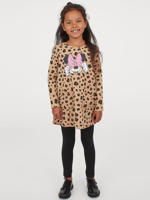 

H&M Girls Beige & Black 2-Piece Printed Set
