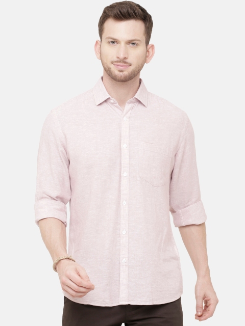 

CAVALLO by Linen Club Men Pink Regular Fit Solid Casual Shirt
