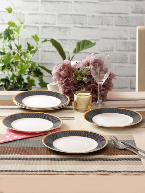 

Laopala White & Blue 6 Pcs Printed Opalware Plates Set