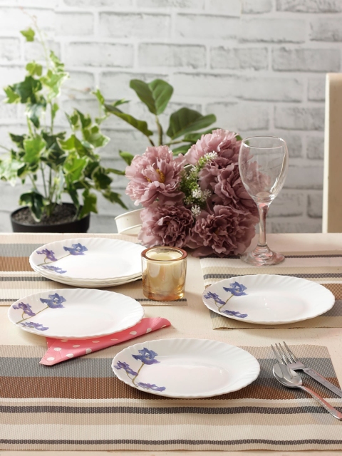 

Laopala White & Blue 6 Pieces Orchid Opalware Full Plate