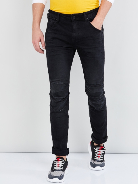 

max Men Black Skinny Fit Mid-Rise Clean Look Jeans