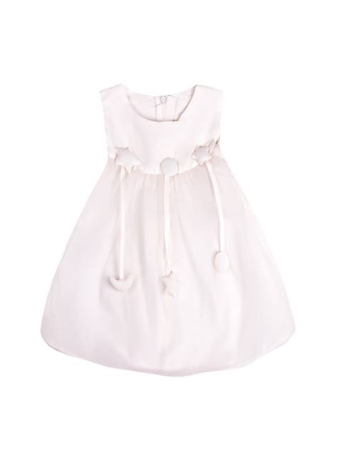 

DOROKIDS Girls White Solid Fit and Flare Dress