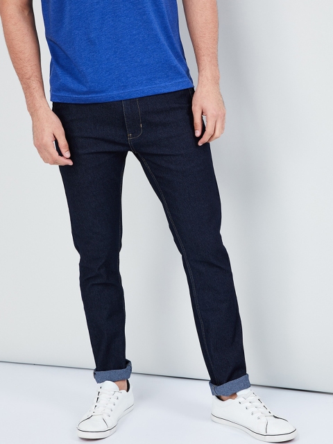 

max Men Navy Blue Slim Fit Mid-Rise Clean Look Stretchable Jeans