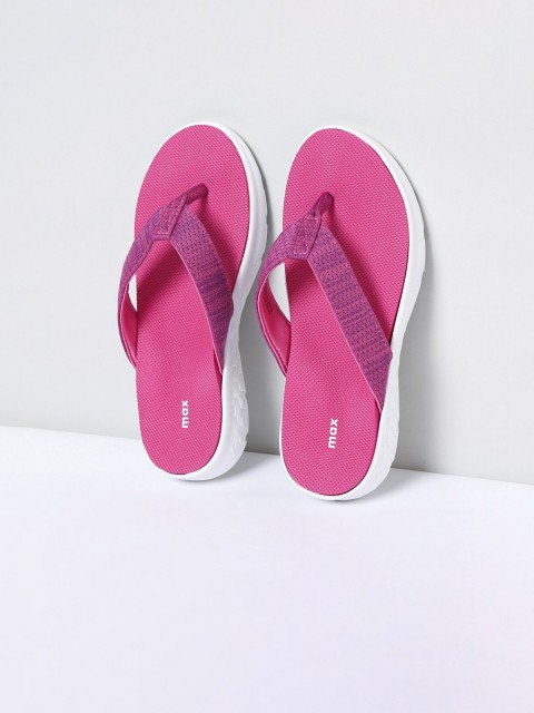 

max Women Pink Self Design Thong Flip-Flops