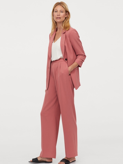 

H&M Women Red Tailored Sustainable Trousers