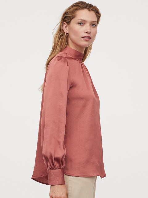

H&M Women Pink Solid Wide Blouse