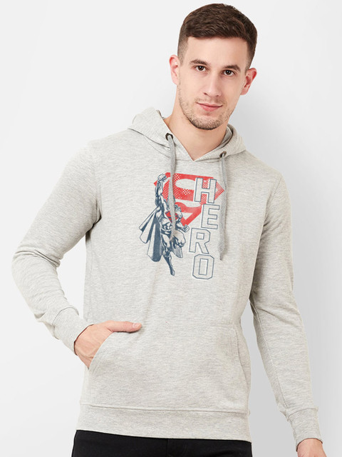 

Free Authority Men Grey Superman Printed Hooded Sweatshirt