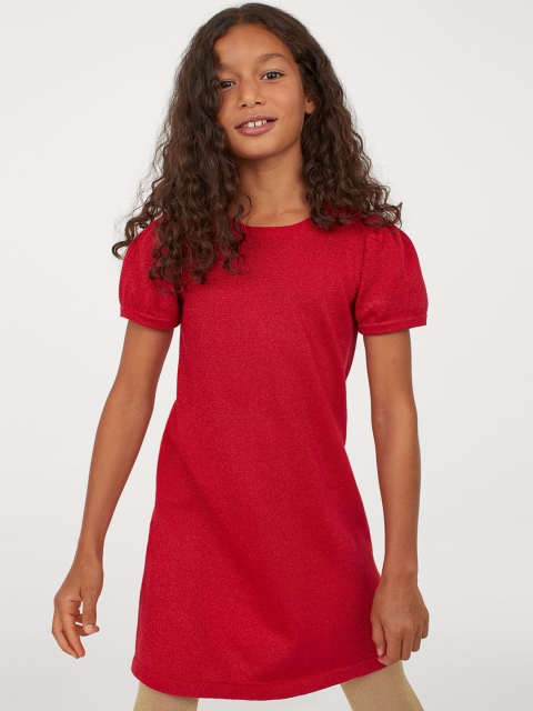

H&M Women Red Solid Glittery Dress
