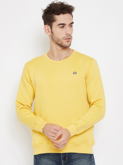 

NEVA Men Yellow Solid Sweatshirt