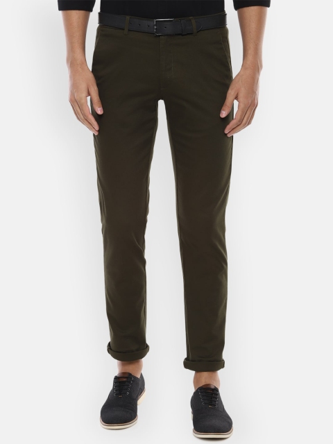 

Van Heusen Sport Men Olive Green Slim Fit Solid Chinos