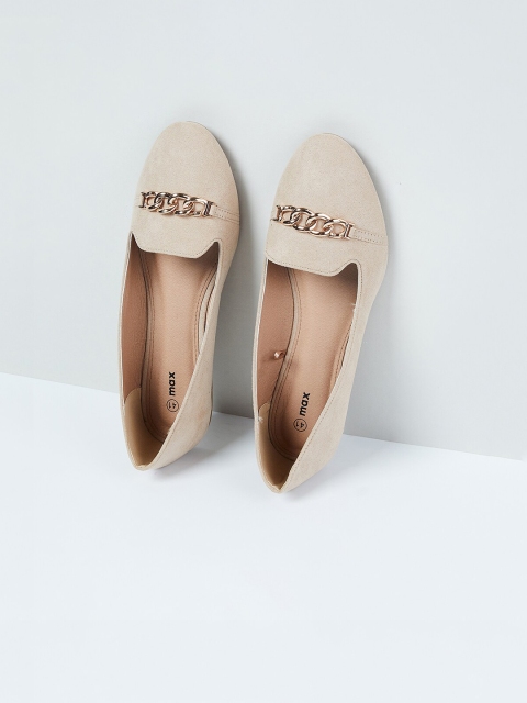 

max Women Beige Solid Ballerinas