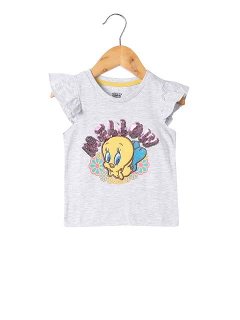 

Colt Girls Grey Tweety Printed Round Neck T-shirt