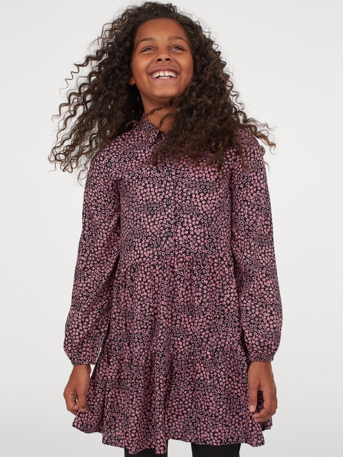 

H&M Girls Purple Printed Shirt Dress