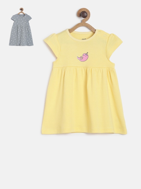 

MINI KLUB Infant Girls Pack of 2 Printed Fit and Flare Dresses, Grey