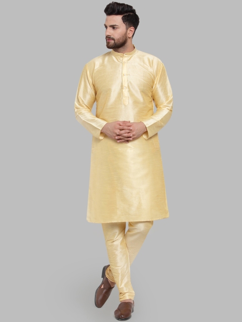 

Jompers Men Gold-Toned Solid Kurta with Pyjamas