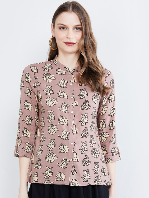 

max Women Taupe Printed Top