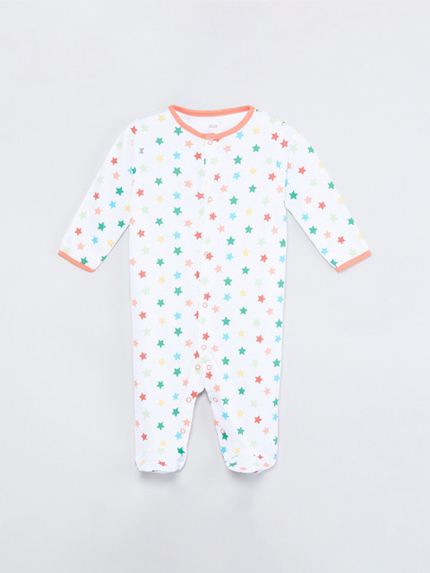 

max Infant Boys White Stars Printed Sleepsuit