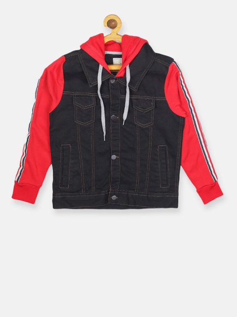 

Instafab Boys Black Solid Windcheater Denim Jacket