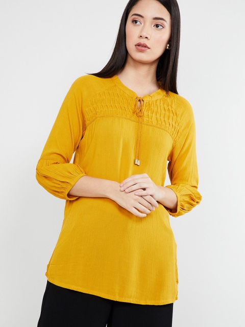 

MAX Women Mustard Yellow Solid Tunic