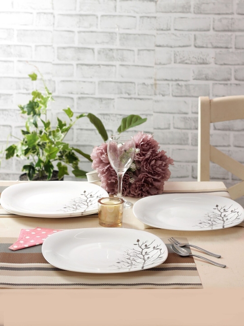 

Laopala Autmnal Set of 6 Pcs Opalware Full Plate, White