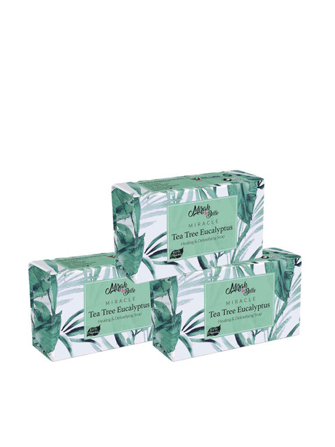 

Mirah Belle Pack of 3 Tea Tree, Eucalyptus Anti Acne Soap 75 gm (each), Green