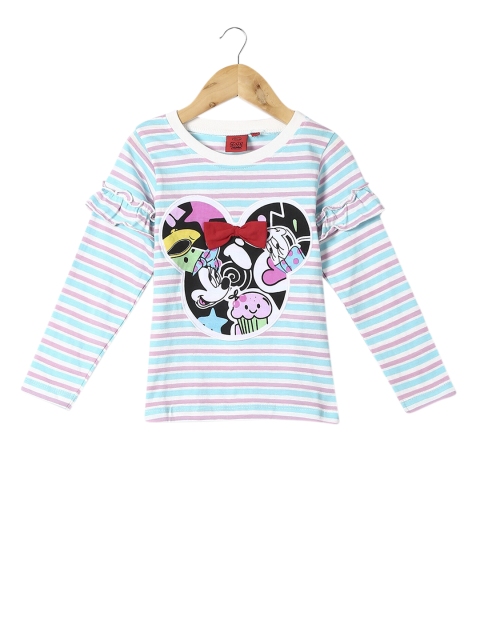 

Colt Girls Multicoloured Striped Round Neck Pure Cotton T-shirt, Multi
