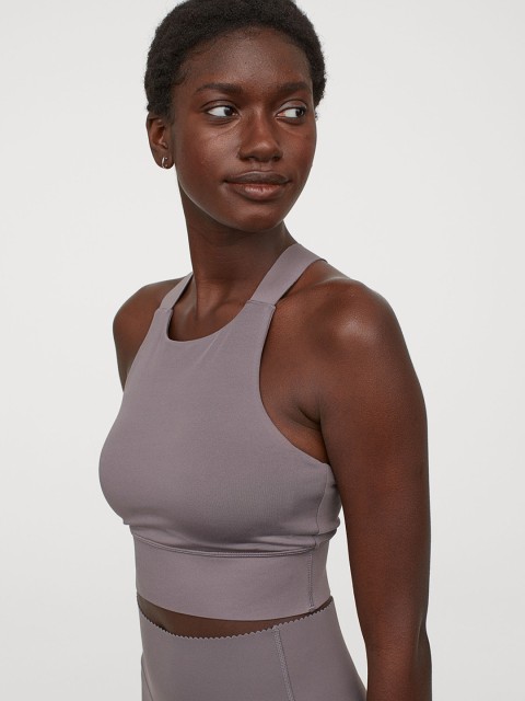 

H&M Women Grey Solid Sports Bralette High Support 0868780003