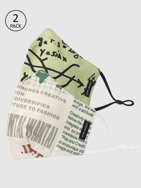 

Vero Moda Pack of 2 3-Ply Reusable Anti-Bacterial Cloth Masks, Green