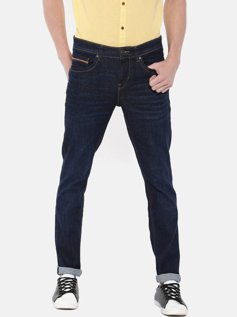 

IMYOUNG Men Navy Blue Slim Fit Mid-Rise Clean Look Jeans