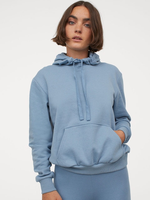 

H&M Women Blue Hooded Top