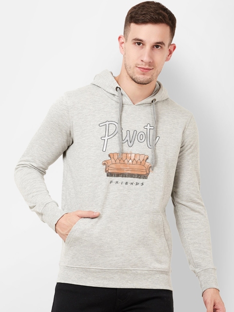 

Free Authority Men Grey & Beige FRIENDS Printed Hooded Sweatshirt