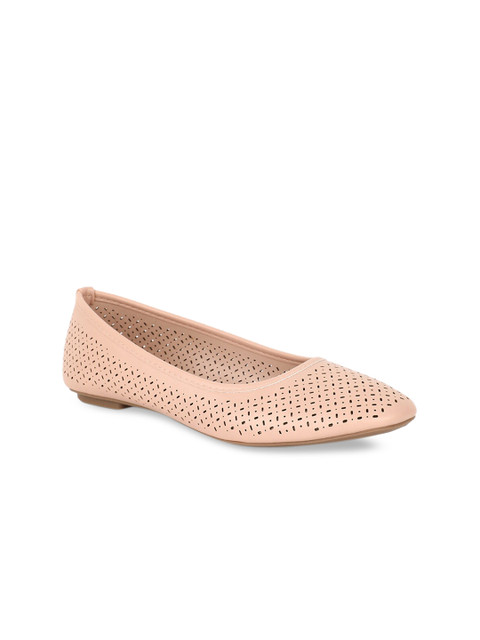 

Bata Women Beige Solid PU Ballerinas