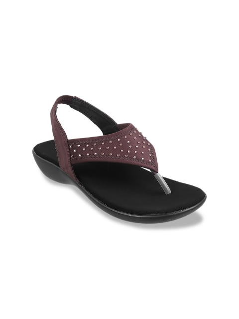 

Mochi Women Brown Embellished Open Toe Flats