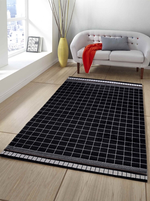 

OBSESSIONS Black & White Elle Checked Anti-Skid Sustainable Carpet